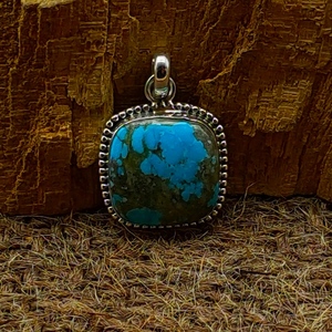 High Quality 925 Sterling <b>Silver</b> <b>Handmade</b> Pendant Natural Mohave Turquoise Gemstone Fine Rope <b>Necklace</b> for Wedding Gift Factory - Product Image 2