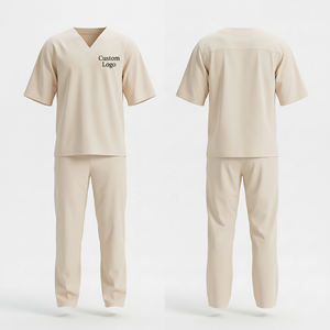 Conjunto de Uniforme Médico Transpirable de Tela Tejida, Cuello en V, Manga Corta, Pantalones, Unisex, para Enfermeros y Doctores, Logotipo Personalizado ODM, Venta al Por Mayor OEM - Product Image 1