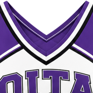 Haut court sans manches pour femme, col en V, violet, blanc, noir, pour cheerleading, performance athlétique, uniforme d'équipe, compétition sportive - Product Image 5