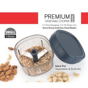 Cortador de alimentos manual de plástico duradero y versátil, picadora Manual de acero para frutas y verduras, picadora de ajo, cebolla, nueces, picadora - Product Image 5