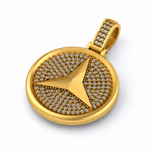 Collar Personalizado con Colgante de Disco Circular de Diamantes Naturales, Chapado en Oro sobre Plata 925, Estilo Hip Hop, Joyería Fina - Product Image 1