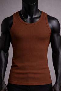 Custom Logo Men's Sport Tank Top 100% Polyester Anti-Pilling Breathable Digital Printing O-Neck for Gym Fitness <b>Running</b> - Product Image 3