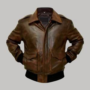 Veste en cuir pour homme au design personnalisé et tendance, col montant et logo sur le devant, fabriquée au Pakistan, veste d'hiver pour hommes et motards - Product Image 1