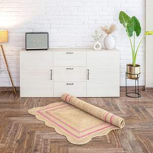 Alfombra de Yute Decorativa Tradicional Hecha a Mano, Alfombra Trenzada Moderna Antideslizante, Apta para Mascotas, para Hogar, Cocina y Baño - Product Image 4