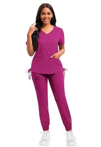 Custom Women Stretch <b>Scrub</b> <b>Set</b> with Zip Jacket Medical Nursing Uniform Hospital Clinic Healthcare Workwear OEM ODM Manufacturer - Product Image 5