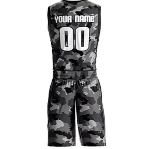 Uniforme de baloncesto deportivo unisex personalizado, pantalones cortos de baloncesto de talla grande con jersey transpirable y uniforme estampado. - Product Image 1