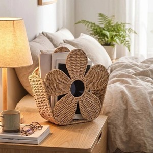 Nordic Style <b>Flower</b> Shaped Magazine <b>Basket</b> Desktop Organizer Woven Paper Rope Storage <b>Baskets</b> <b>for</b> Multi-Purpose made in Vietnam - Product Image 5