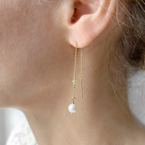 Peridot and Pearl Drop <b>Earrings</b> August Birthstone June Birthstone Dainty Elegant <b>Earrings</b> for Women Handmade Gift - Product Image 1