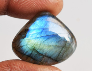 Wholesale Natural Labradorite Cabochon <b>Triangle</b> Cut Shape Blue Polished Loose Gemstone Semi-Precious Gemstone For Jewelry Making - Product Image 2