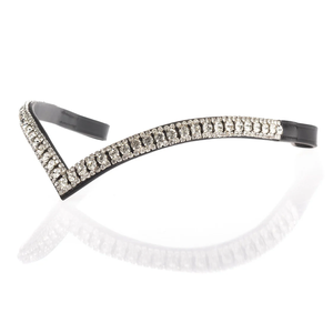 Brida de Cuero Patentado Personalizable de Alta Calidad con Diadema de Cristal de 3 Filas, Acolchado Ultra Suave y Hebillas de Acero Inoxidable - Modelo ADIBA OVERSEAS - Product Image 2