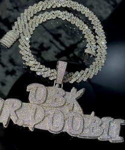 Iced Out VVS Moissanite Pendant 925 Silver HipHop Men's Jewelry Themed Letter <b>Chain</b> Everyday Wear Pendant <b>Rapper</b> Fashion jewelry - Product Image 6