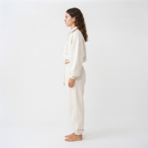 Ensemble streetwear deux pièces pour femme, sweat à capuche court zippé personnalisé - Product Image 6