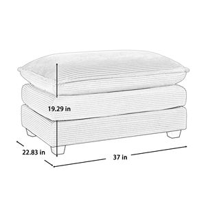 Poggiapiedi in tessuto verde velluto a coste complemento a 2 divani 3 4 posti sgabello Versatile per Comfort e stile - Product Image 3