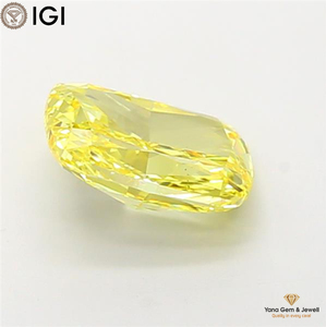 Diamant de laboratoire CVD de 3,00 carats, taille coussin, couleur jaune vif fantaisie, clarté VS1, certifié IGI, pour pendentif central - Product Image 4
