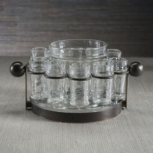 Shot <b>glasses</b> metal shot stand <b>tequila</b> party accessories liquor serving tray cocktail serving set farmhouse bar decor vintage - Product Image 6