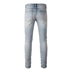 Jeans Estampados para Hombre al por Mayor, Estilo Urbano, Corte Recto, Casual, Denim, Lavado Claro, Cintura Media, Tejido - Product Image 1