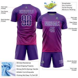 Custom Design Digital Print Crew Neck Short Sleeve EcoFriendly Sportswear Uniform Vintage Purple Custom American Football Jersey - Product Image 3