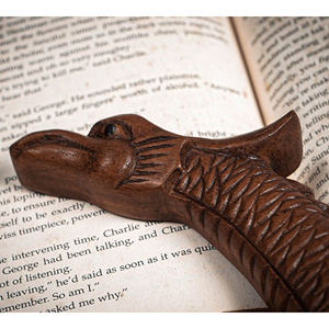 Décoration artistique en bois naturel représentant un dragon, fabricant OEM de figurines de dragon en bois, statue de dragon traditionnelle sculptée dans le bois - Product Image 2