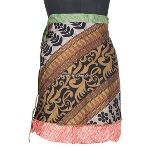New Adults Age Group And New Design Old Sari Wrap Mini Skirt Women's Boho Print Casual Beach Mini Skirt Wrap - Product Image 6