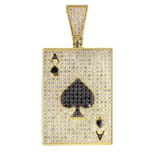 จี้รูปเอซออฟสเปดส์แบบสั่งทำพิเศษ ประดับเพชรโมอิสซาไนต์ VVS สไตล์ฮิปฮอป ชุบเงินแท้ 925 สองสี สำหรับผู้ชาย - Product Image 5