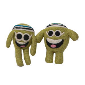 Juguete de Monstruo Hecho a Mano con Fieltro, Figura de Alienígena de Fieltro de Lana Verde Ecológica, Muñeco de Peluche de Dibujos Animados para Niños, Regalos de Cumpleaños - Product Image 3