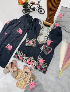 ชุดเสื้อผ้าเด็กแบบชัลวาร์ คามีซ ปักลายสีดำสุดหรู |   ชุดสัลวาร์แบบปาเตียลาของปากีสถานสำหรับเด็กผู้หญิง |   ชุดเด็กสำหรับงานเทศกาลและงานปาร์ตี้ - Product Image 4
