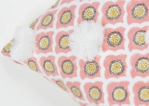 Funda de Cojín Cuadrada Moderna con Textura Hecha a Mano, Color Naranja y Blanco, para Decoración del Hogar, 100% Algodón, PINKCITY(IHC), Cierre con Cremallera - Product Image 3