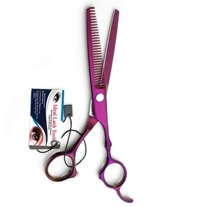 Ciseaux de coiffure professionnels en gros pour barbier, ciseaux effilants plats, outils de formation pour salon de coiffure, ciseaux en acier inoxydable avec logo personnalisé pour la coupe de cheveux - Product Image 2