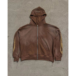 Ensembles personnalisés de survêtements pour hommes avec pantalons de jogging et sweats à capuche, effet délavé à l'acide, sérigraphie et coupe empilée - Product Image 3
