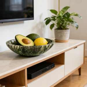 Bol à fruits flexible en pierre naturelle verte, classique et luxueux, durable, à un seul niveau, pour la cuisine, la salle à manger, le salon ou le bureau - Product Image 5
