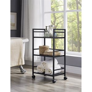 Carrello portaoggetti multifunzionale nero a 3 livelli allargato - Product Image 6