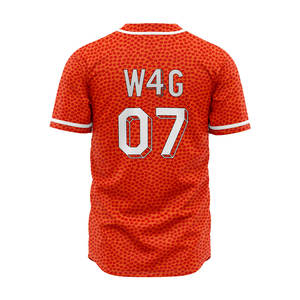 Maillots de baseball personnalisables pour hommes, col en V, entièrement boutonnés, avec logo par sublimation, pour les fans des 4 équipes, modèle vierge USA - Product Image 5