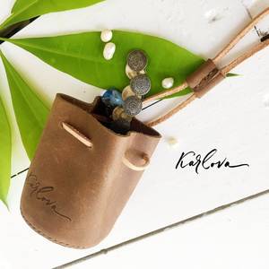 Monedero de Cuero Hecho a Mano KarlOva, Forma Natural, Bolsa con Cordón, Estilo Rústico, Artesanía - Product Image 5