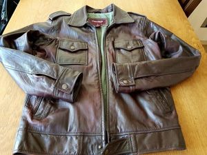 Men's Genuine Leather Winter Jacket Vintage Biker Motorcycling <b>Coat</b> Stand Collar <b>Zipper</b> Waterproof Regular Length Pocket High - Product Image 3