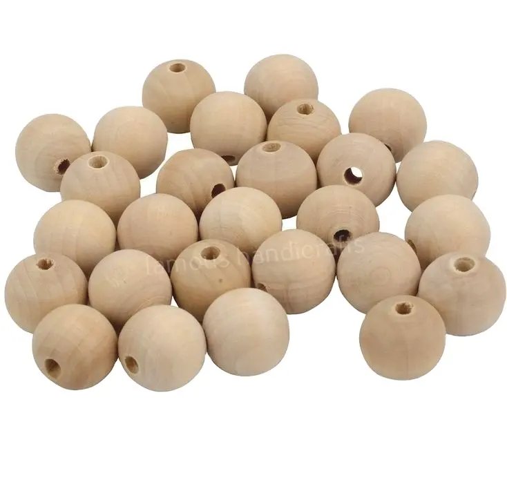 Perles en bois naturel en gros perles en bois en vrac