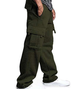 Nouveau design – Pantalon cargo ample et décontracté en coton vintage, taille mi-haute, jambe large, coupe baggy, pour homme, hiver, avec revers. - Product Image 5