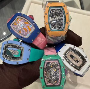 Reloj mecánico automático impermeable para hombre, caja de fibra de carbono Candy de 48 mm, correa de tela de lona, reloj de lujo, reloj automático para hombre - Product Image 2