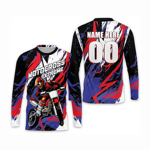 เสื้อเจอร์ซีย์มอเตอร์ครอสแบบกำหนดเองพร้อมชื่อและหมายเลข เสื้อแข่งรถวิบากสำหรับผู้ชาย แขนยาว MX ออฟโรด เอนดูโร่ ATV มอเตอร์ไซค์ - Product Image 2