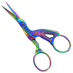 Sharp Stork Design Small Shears Stainless Steel Crane Embroidery <b>Scissors</b> for <b>Beard</b> Eyebrows <b>Scissors</b> - Product Image 1