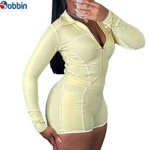 Ensemble de yoga pour femmes, veste et short, deux pièces, entraînement, 100% coton, séchage rapide, respirant, logo personnalisé, vêtements de sport, gym, fitness - Product Image 4