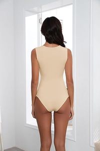 Body de Mujer Cómodo, Holgado, de Algodón y Elastano, Sin Mangas, Sin Costuras, Diseño de Camiseta, Suave y Elástico, para Uso Casual y Deportivo - Product Image 6