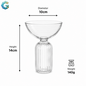 Clear Ribbed Champagne Coupes Borosilicate Glass <b>Optic</b> Wine Flutes 200 Ml Modern <b>Bar</b> Party Wedding Glass - Product Image 1