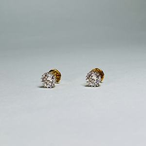 Pendientes de Diamantes Naturales Certificados de 1.0 CT con Corte Brillante, Oro Sólido de 14K, Unisex, para Compromiso, Boda, Regalo de Lujo - Product Image 6