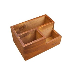 Support à stylos en bois fait main, organisateur de bureau au design moderne, forme rectangulaire, multi-compartiments, capacité personnalisable pour - Product Image 2