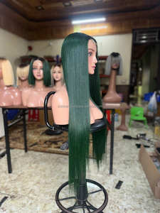 Extensions de cheveux humains vietnamiens 8-30 pouces os droit couleur vert foncé perruques de cheveux humains en gros cheveux Vietnam - Product Image 4