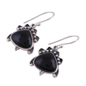 Pendientes Colgantes de Plata de Ley 925 con Ónix Negro, Joyería Hecha a Mano con Piedras Preciosas Naturales para Mujer - Product Image 5