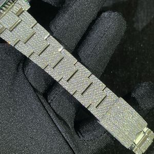 Relojes Clásicos Unisex Hechos a Mano con Diamantes Moissanite VVS1, Correa de Acero Inoxidable, Esfera Analógica Mecánica - Product Image 3