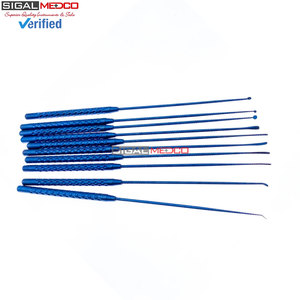 Micro-curette manuelle de précision 21 cm en acier inoxydable pour micro-chirurgie, micro-spatule dissection, micro-crochet pour nerfs et vaisseaux - Product Image 3