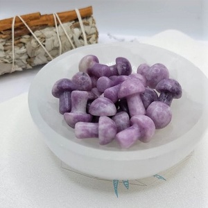 Sculpture de champignon en Lépidolite naturelle, cristal de guérison violet pour la méditation Reiki, décoration Feng Shui, vente en gros - Product Image 5