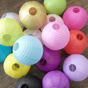 Lanterne en papier ronde en soie vietnamienne en gros, colorée, 20-60 cm, pour mariage, festival, fête, décoration de table, lanterne faite à la main, prix d'usine - Product Image 3